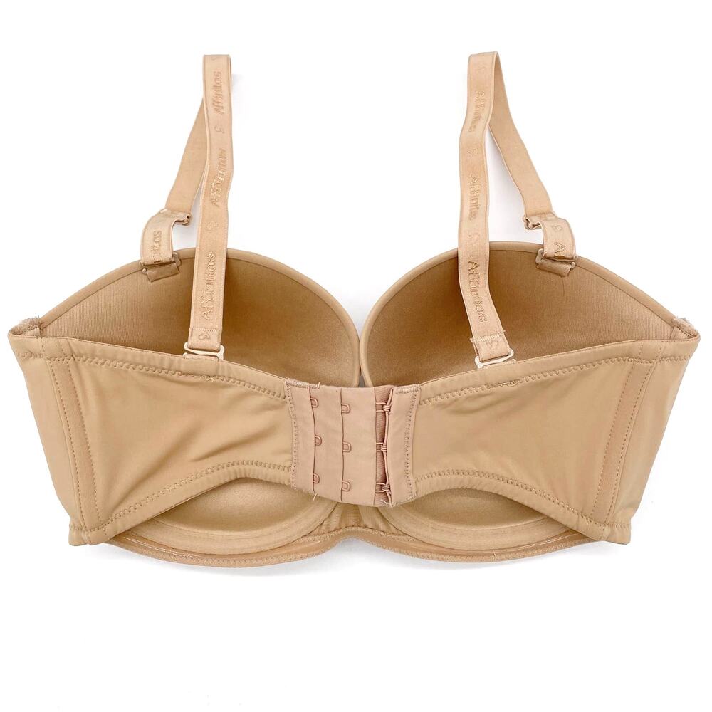 Affinitas Intimates Womens 34DD Push Up Bra Molded Convertible Beige Underwire - Picture 2 of 10